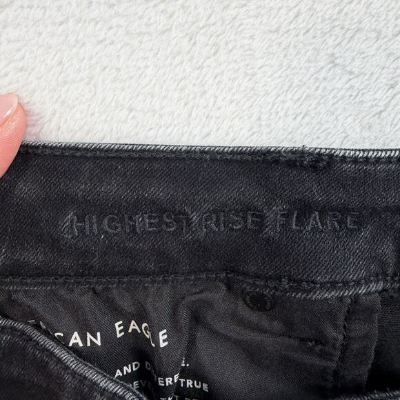 American Eagle Plus 20 Short 20P Jeans Highest Rise Flare Button Fly Stretch - Picture 7 of 16